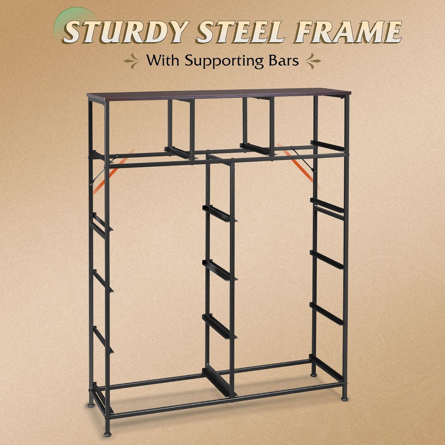 Storage Organizer Unit with 11 Fabric Bins, Storage Drawers Organizer with Steel Frame, Tall Storage Tower Organizaton