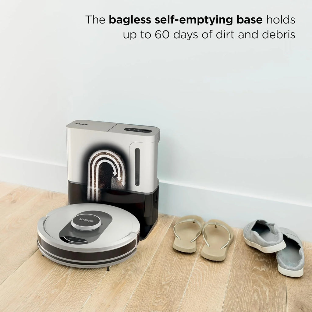 Voice Control Robot Vacuum with Matrix Clean Navigation, Home Mapping, 60-Day Capacity, XL Self-Empty Base for Homes with Pets, Carpet & Hard Floors, Cool Grey