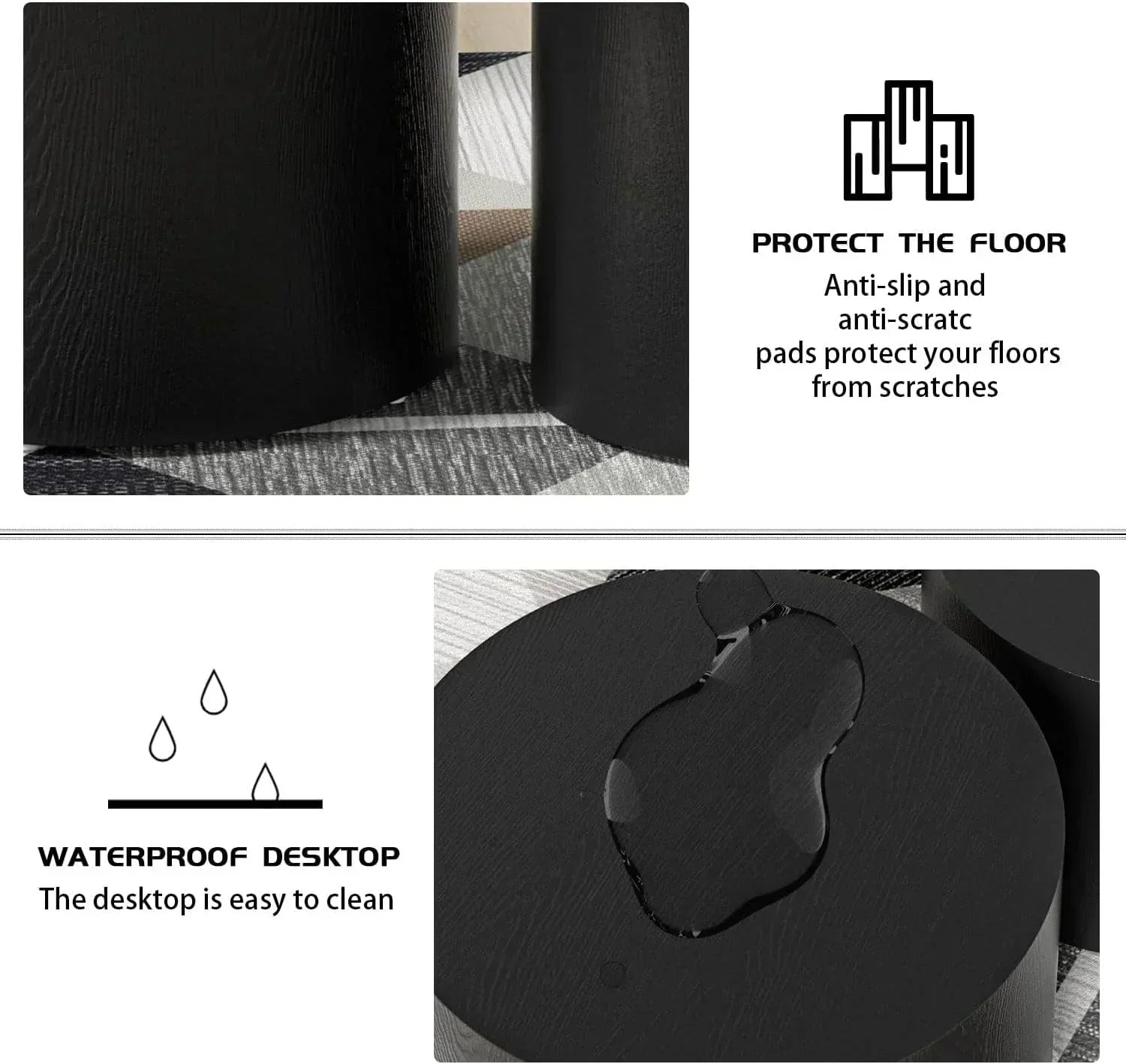 Nesting Coffee Table Set of 2 Modern Round Coffee Table with Non-Slip Feet Circle Accent Tables