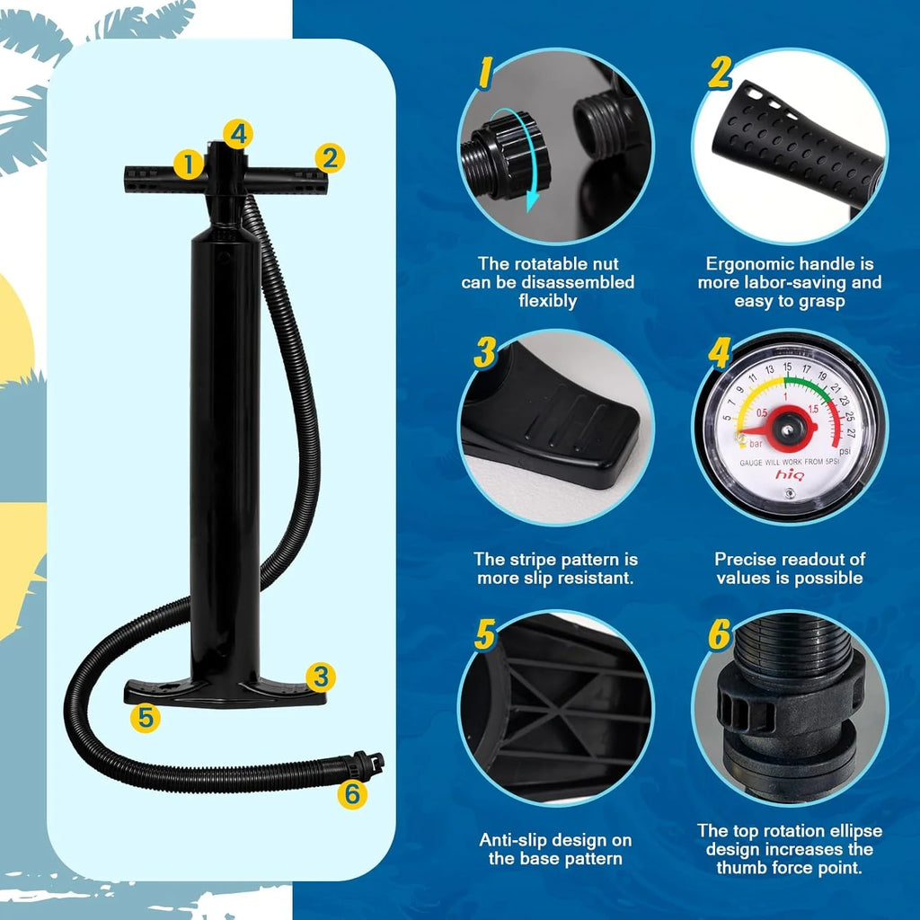 FunWater Inflatable Stand Up Paddle Board with Premium SUP Paddle Accessories, Non-Slip EVA Deck, 11'/10'6' Paddle