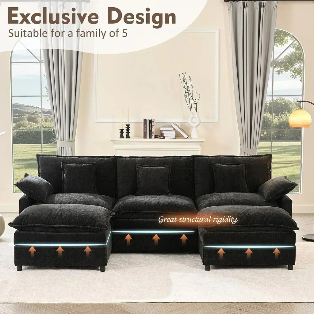 108 U-shaped sofa modular sofa three-seater comfortable cloud sofa