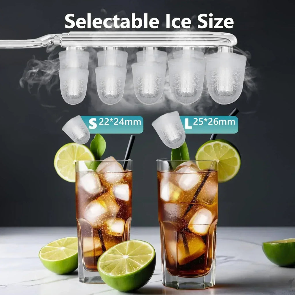 EUHOMY Nugget Ice Maker Countertop with Handle Ready 34lbs Per Day Removable Top Cover