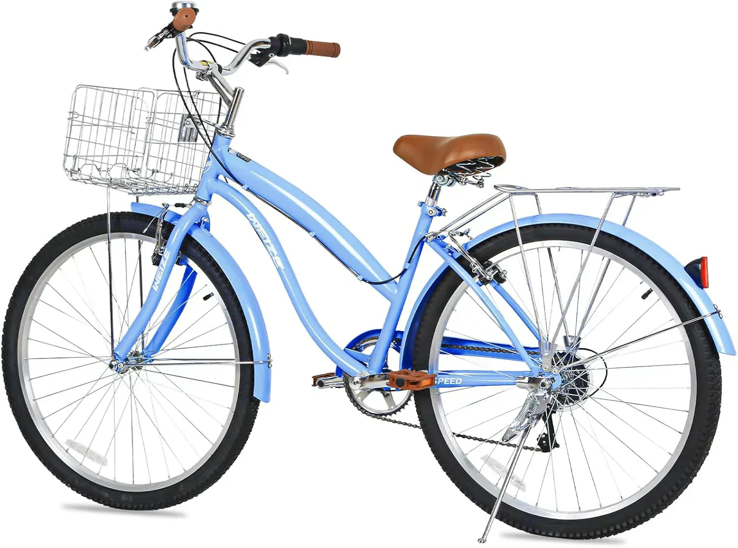 WEIZE Beach Cruiser Bike 26 inch Commuter Bicycle for Adult Men and Women 7-Speed/High-Carbon