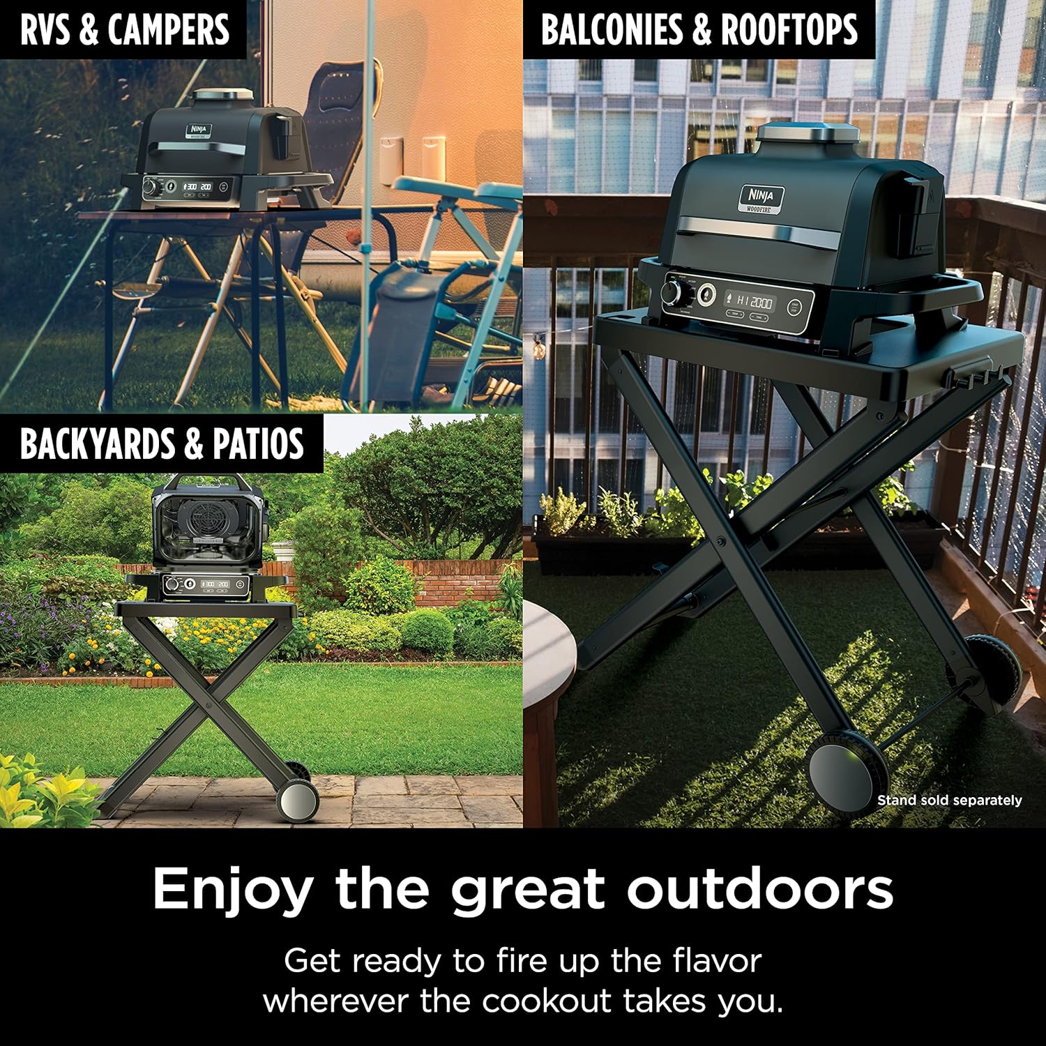 OG751 Woodfire Pro Outdoor Grill Built-In Thermometer 7-in-1 Master Grill BBQ Smoker