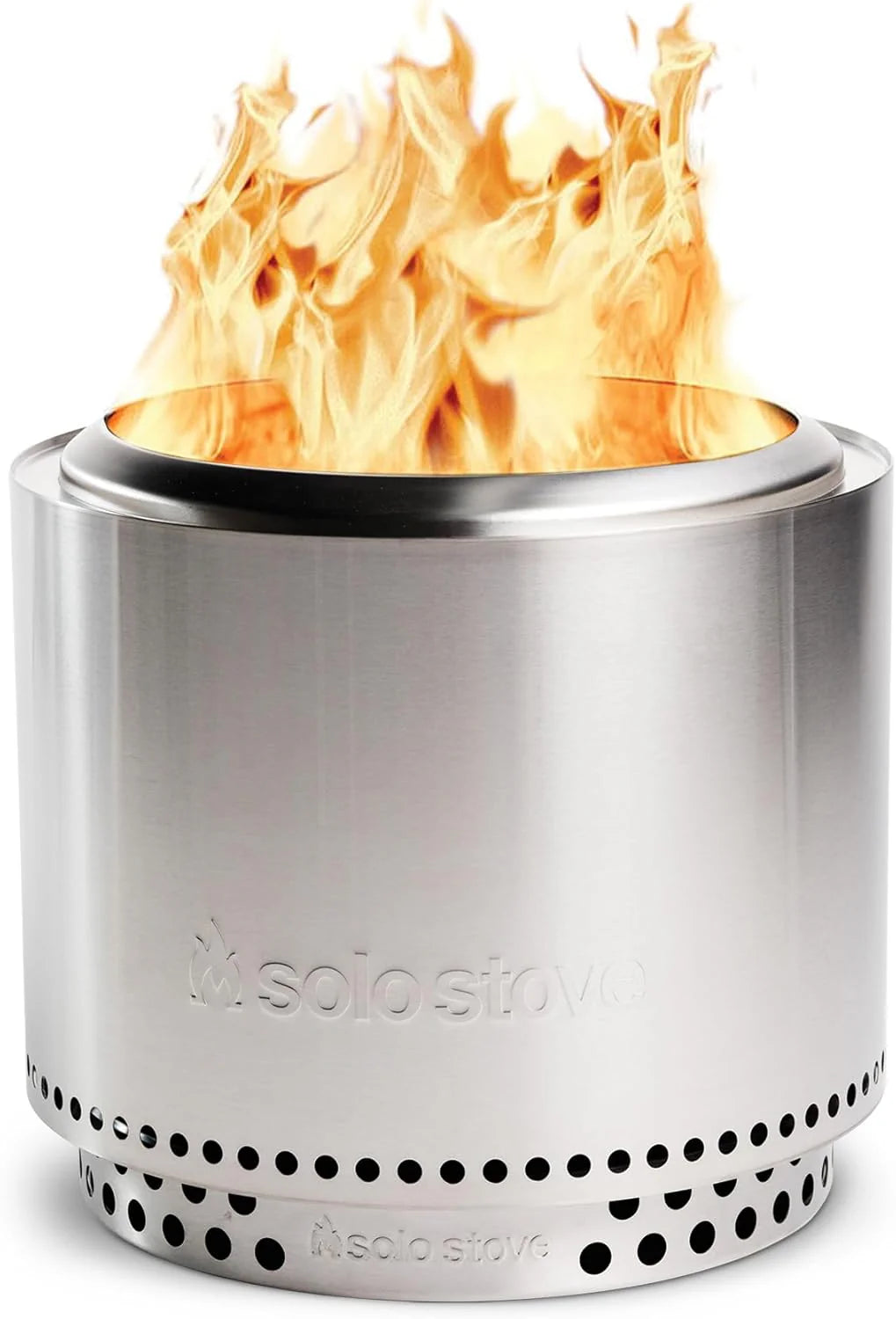 Solo Stove Bonfire 2.0 with Stand, 19.5 Inch Smokeless Fire Pit with Removable Ash Pan - Portable Outdoor Fire Pit - Stainless Steel Wood Burning Fireplace, Ideal for 4-6 People, 21.75 lbs