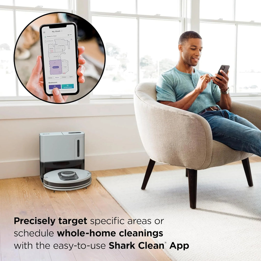 Voice Control Robot Vacuum with Matrix Clean Navigation, Home Mapping, 60-Day Capacity, XL Self-Empty Base for Homes with Pets, Carpet & Hard Floors, Cool Grey