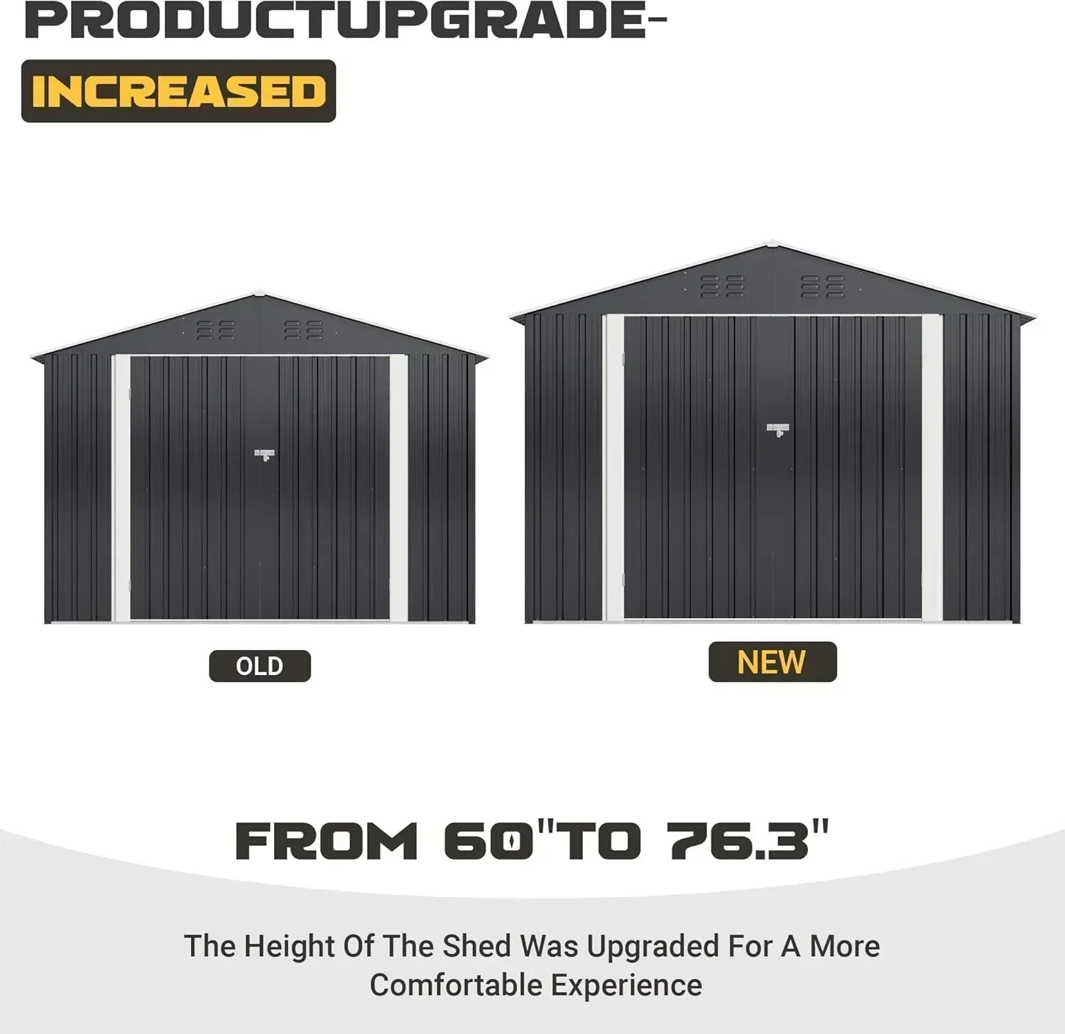Polar Aurora 8 x 12 FT Outdoor Storage Shed Metal Garden Shed with Updated Frame Structure