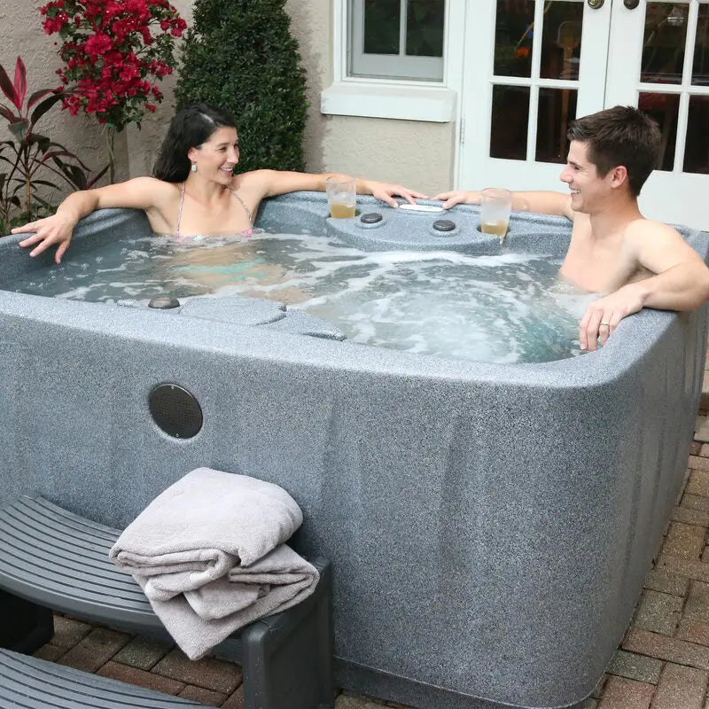 Aquarest Spas Powered By Jacuzzi Pumps 4 Person 12 Jet Rectangular Plug And Play Hot Tub