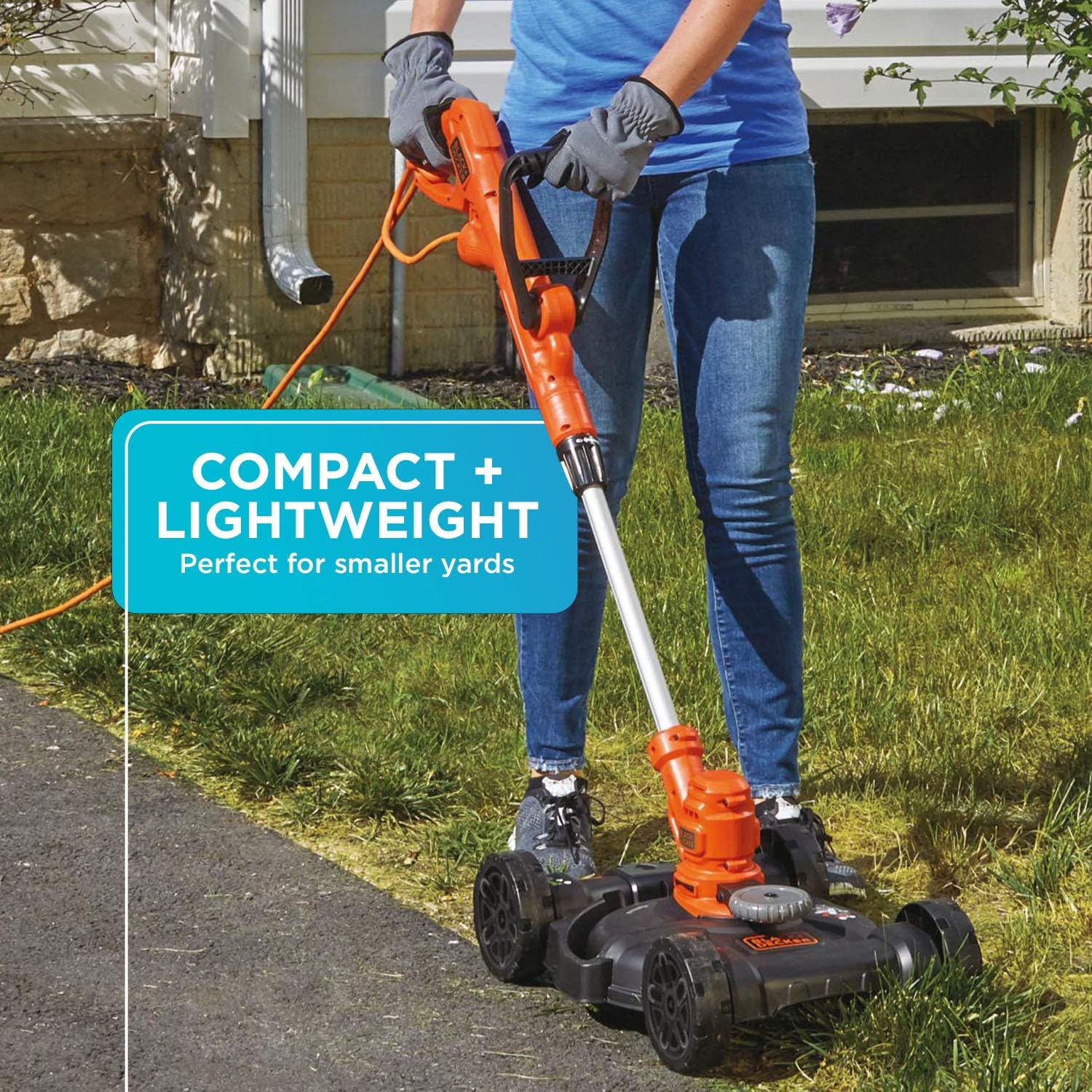 BLACK+DECKER 3-in-1 Corded Lawn Mower, String Trimmer & Edger, 12-Inch (BESTA512CM)