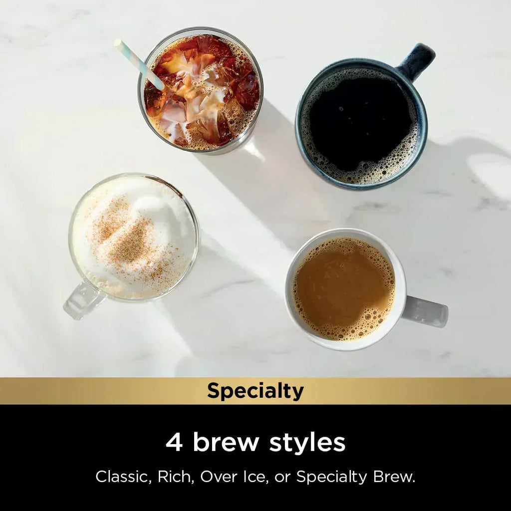 Ninja Pods Grounds Single-Serve Coffee Maker K-Cup Pod Compatible Brews Grounds Compact Design