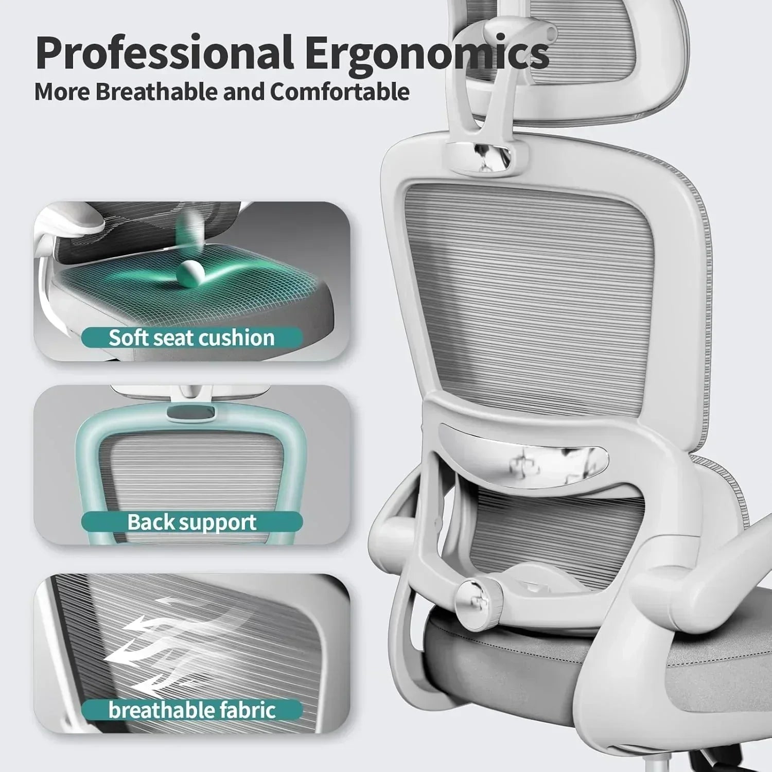 TRALT Office Chair Ergonomic Desk Chair 330 lbs Home Gaming Chair with Wheels