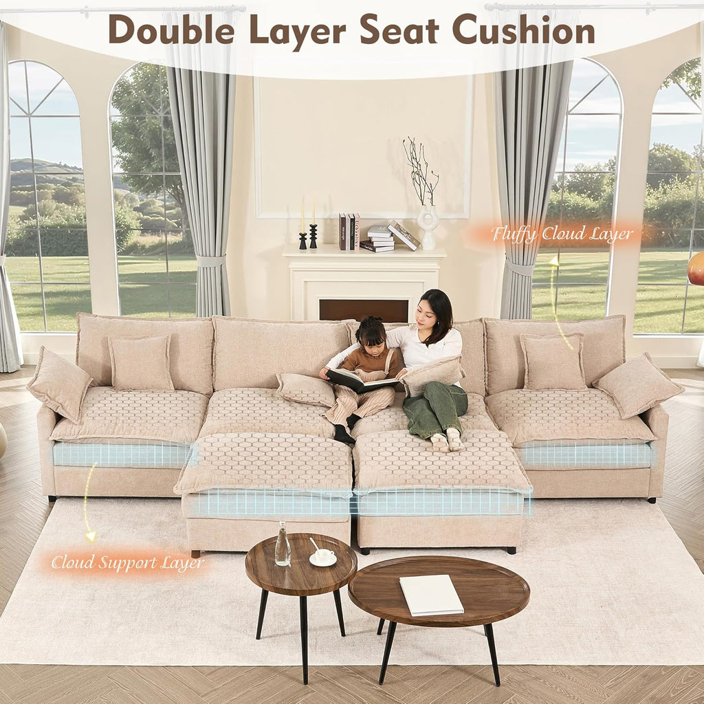 108 U-shaped sofa modular sofa Comfortable cloud sofa