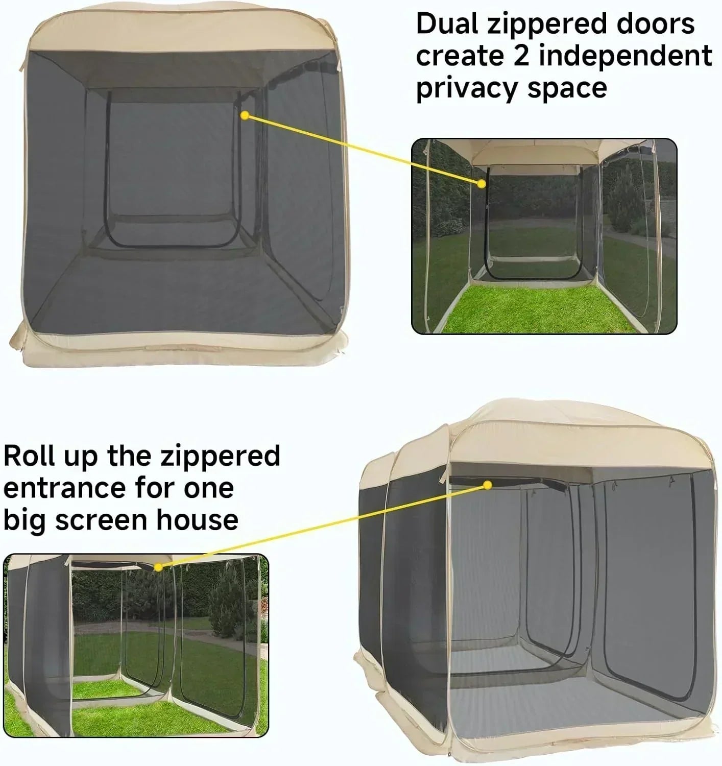 Alvantor Screen House Gazebo Pop Up Igloo Screened Canopy Tent with Mosquito Netting Sides