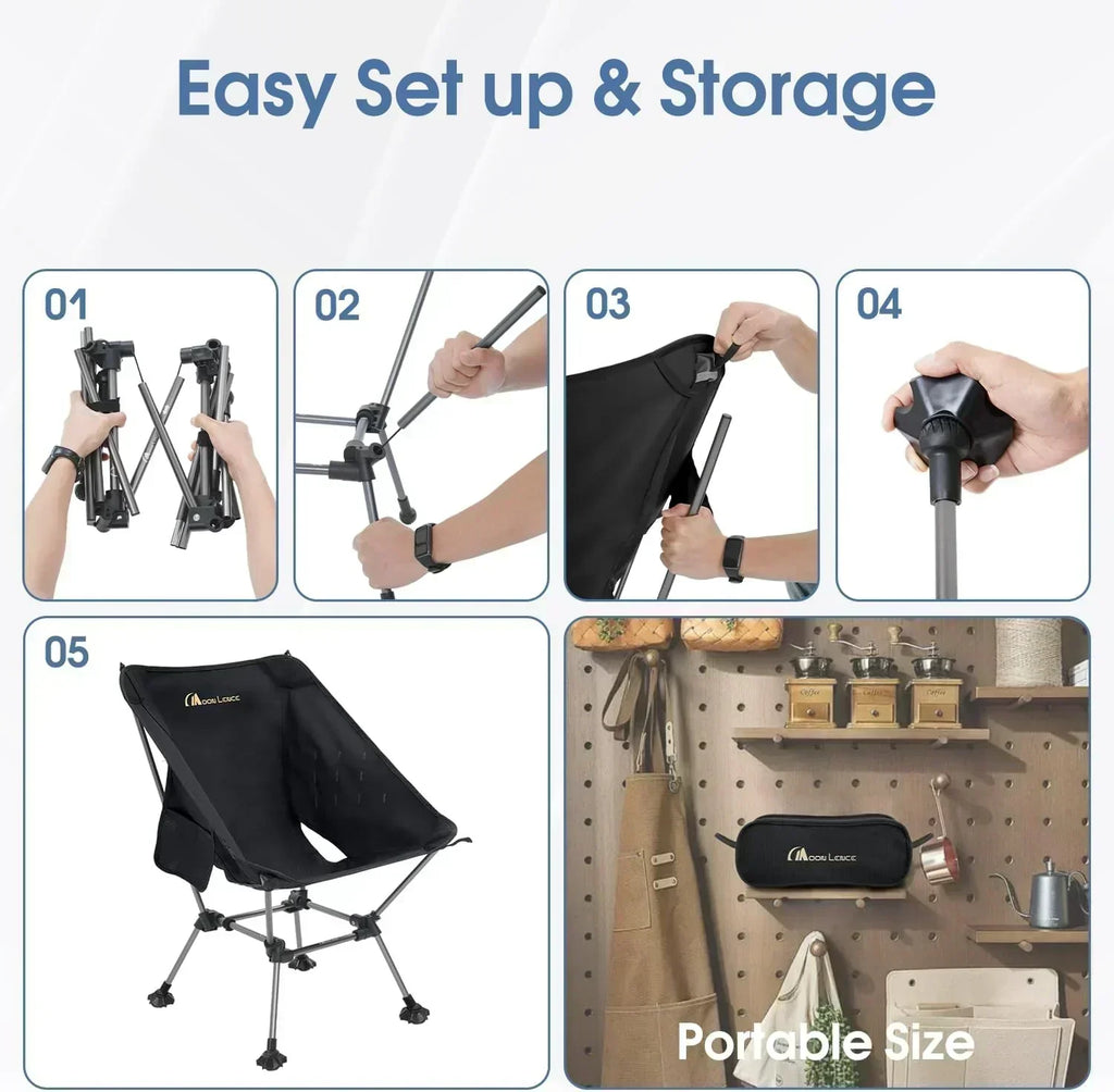 Portable Camping Chair Plus Folding Chair for Backpacking and Hiking
