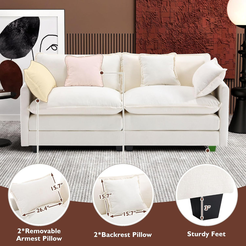 ihanherry 146-inch U-shaped modern sofa modular area cloud sofa