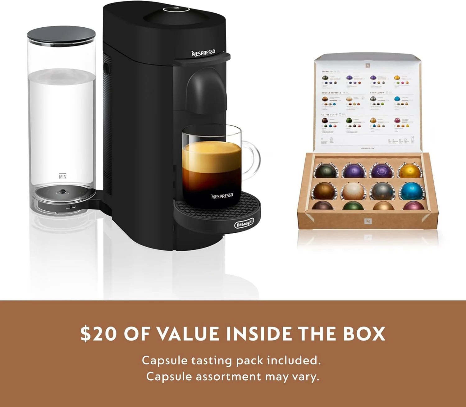 Nespresso Vertuo Plus Coffee and Espresso Maker by De'Longhi, Grey