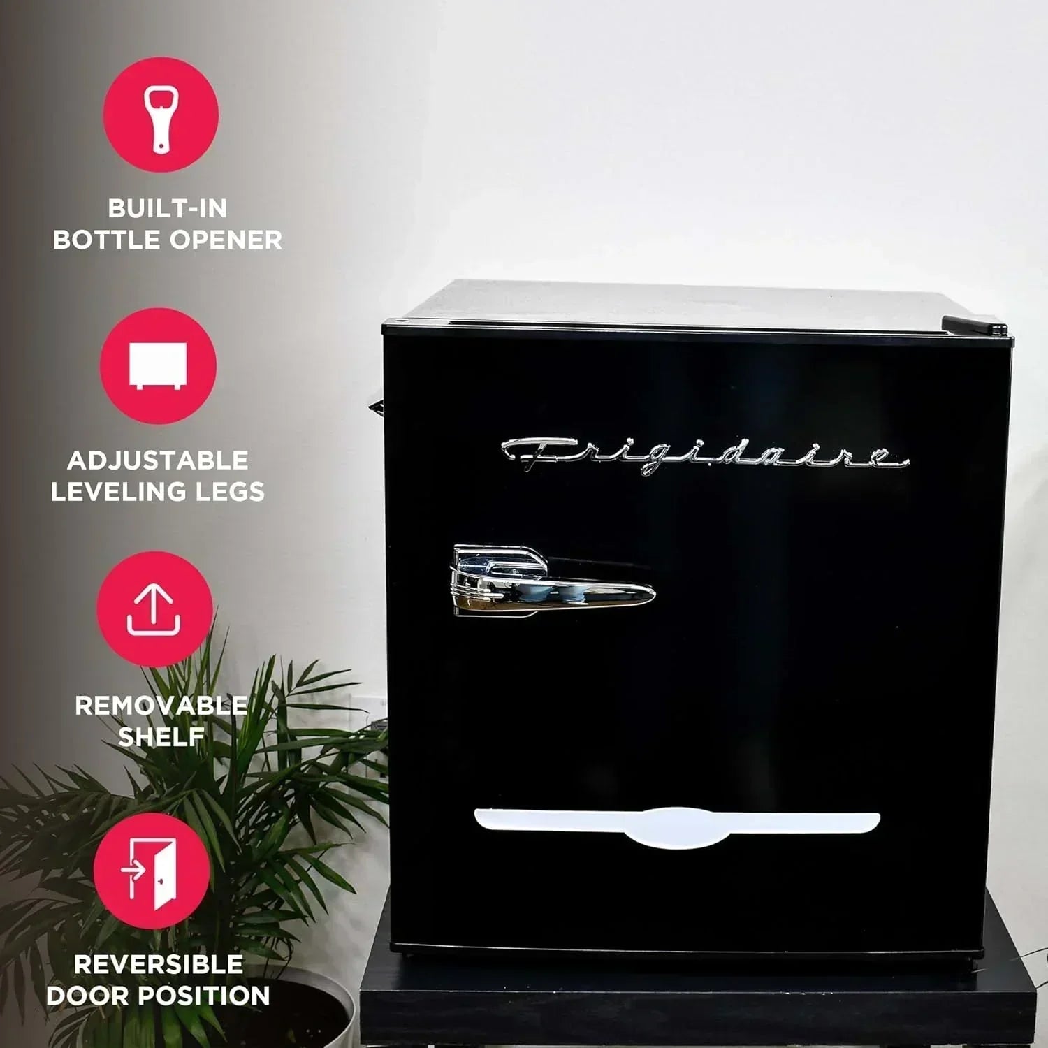 Frigidaire EFR176 Retro Compact Fridge with Chiller Mini Refrigerator Built-in Bottle Opener