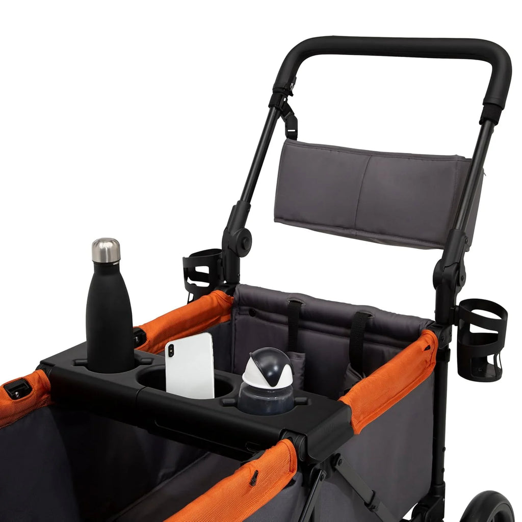 Jeep Sport All-Terrain Stroller Wagon by Delta Children - Includes Canopy, Parent Organizer, Adjustable Handlebar, Snack Tray & Cup Holders, Grey/Olive Green