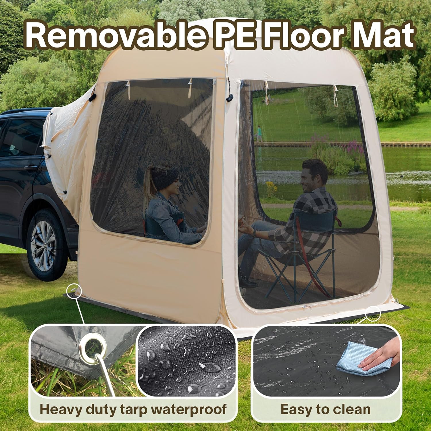 Alvantor Screen House Gazebo, 6-10-15 Person Pop Up Igloo Screened Canopy Tent with Mosquito Netting Sides, Instant UV Resistant Sun Shelter for Garden, Patio, Backyard