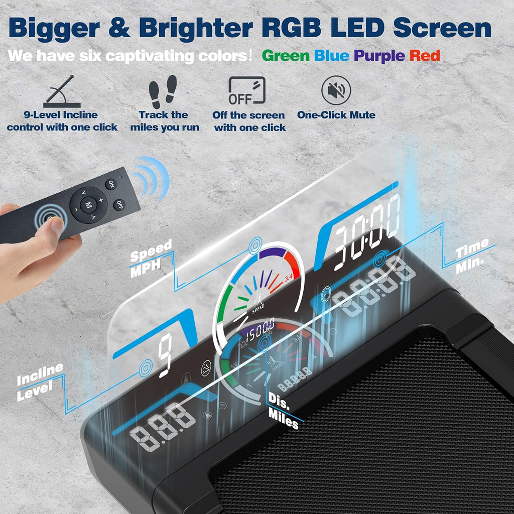 Home compact mountaineering treadmill LED screen Bluetooth speaker