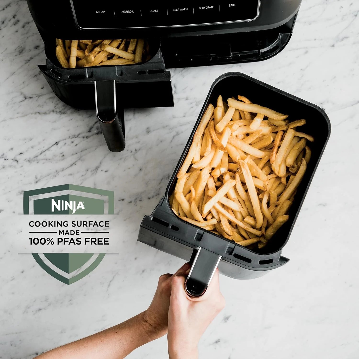 Ninja Foodi 6-in-1 FlexBasket Air Fryer with 7-Quart MegaZone and Basket Divider