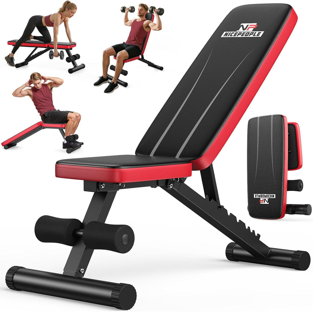Basic Weight Bench for Home Gym Foldable Workout Bench with 8 Backrest Capacity Adjustable Bench