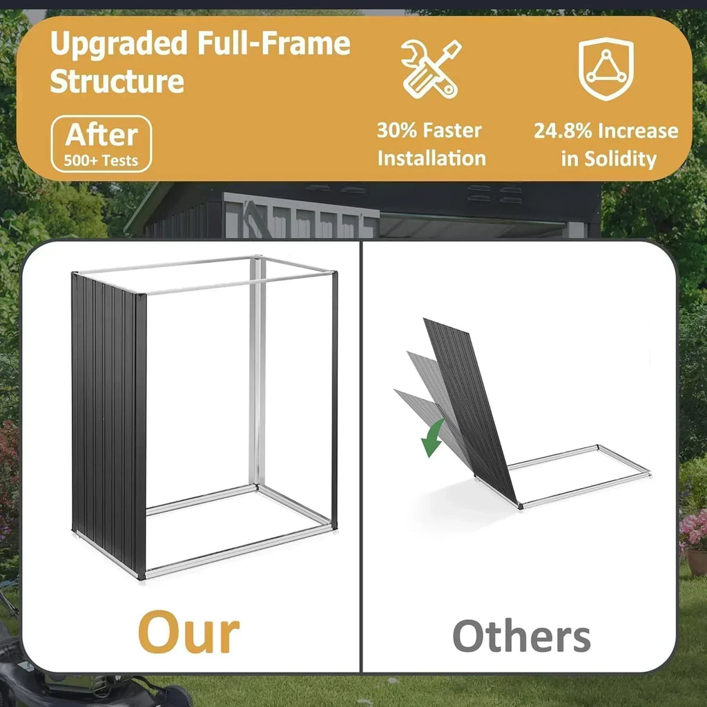 Polar Aurora 8 x 12 FT Outdoor Storage Shed Metal Garden Shed with Updated Frame Structure
