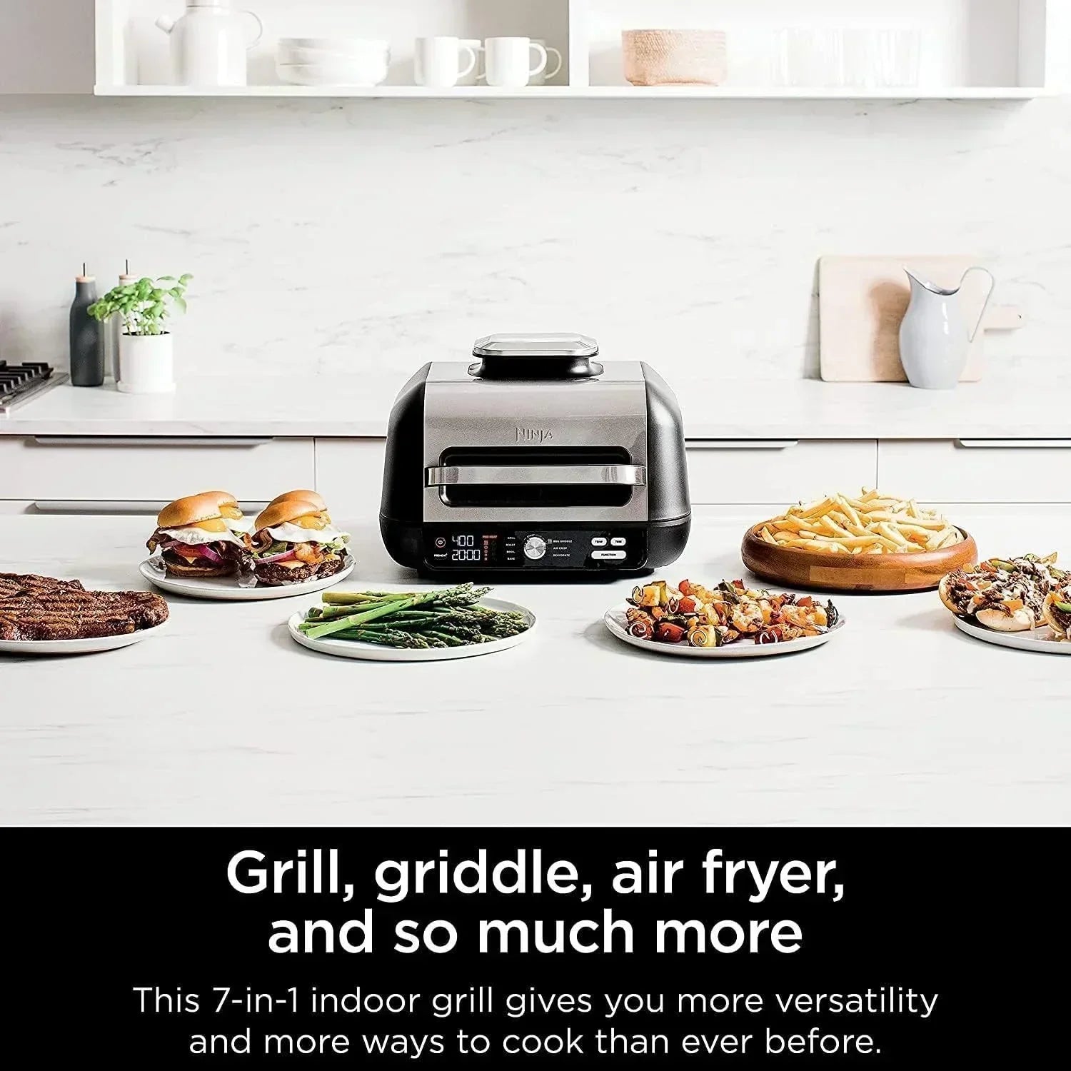 Ninja Foodi Smart XL 6-in-1 Indoor Grill with Air Fry Bake Roast Broil and Dehydrate