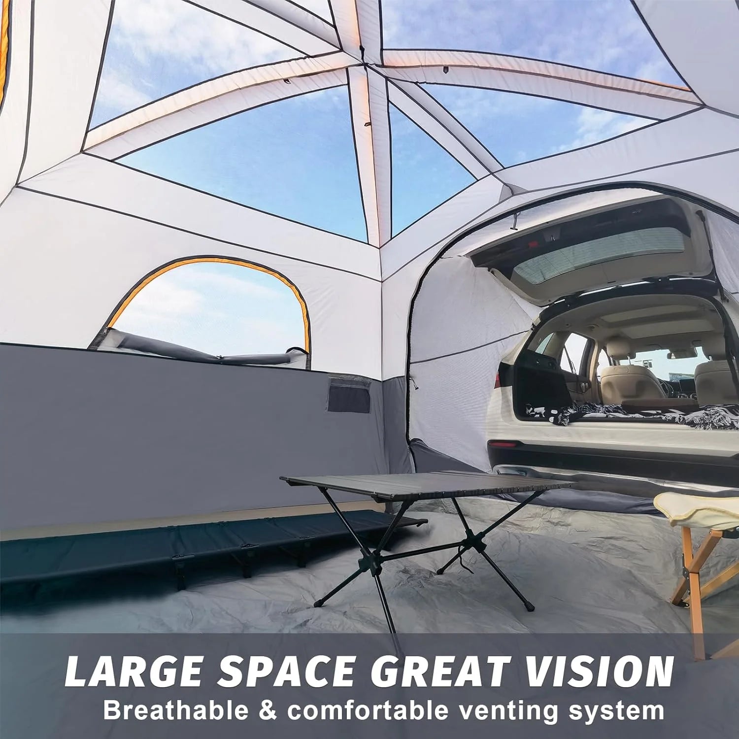 SUV Tent for Camping, 6-Person SUV Tailgate Tent - Easy Set Up with Rainfly, 10'x9'x78in(H)