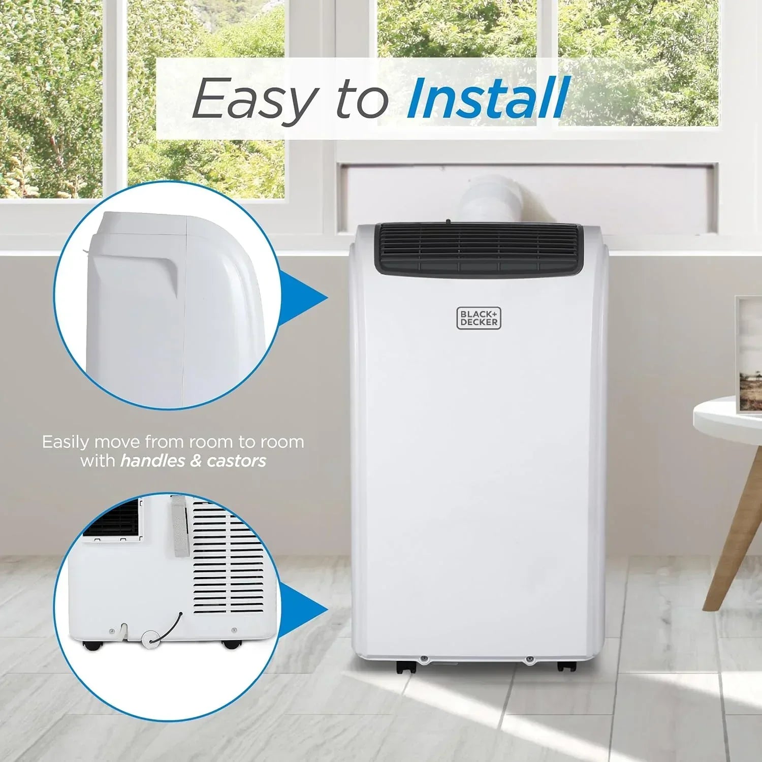 BLACK+DECKER 8,000 BTU Portable Air Conditioner for Rooms up to 350 Sq