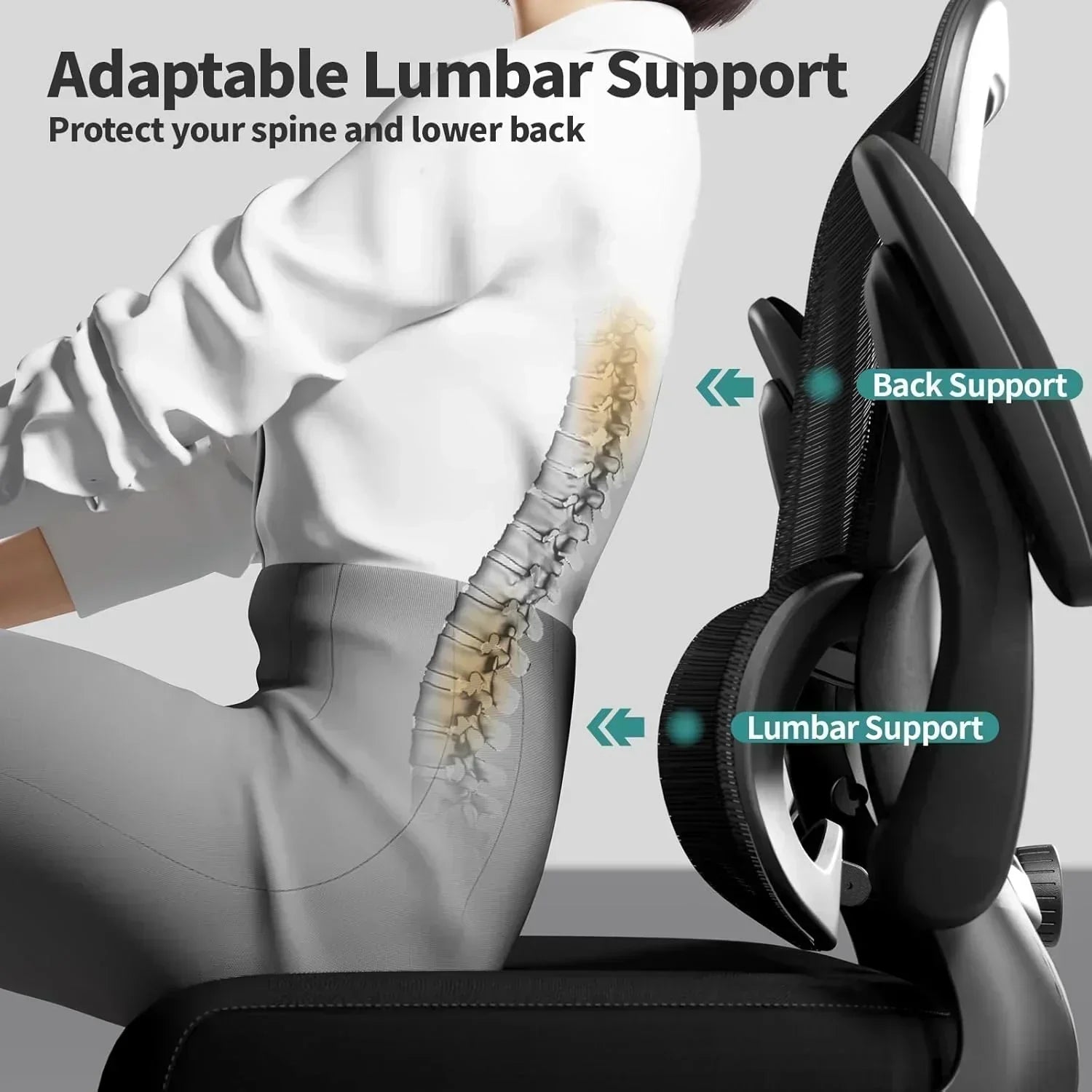 TRALT Office Chair Ergonomic Desk Chair 330 lbs Home Mesh Gaming Chair with Wheels