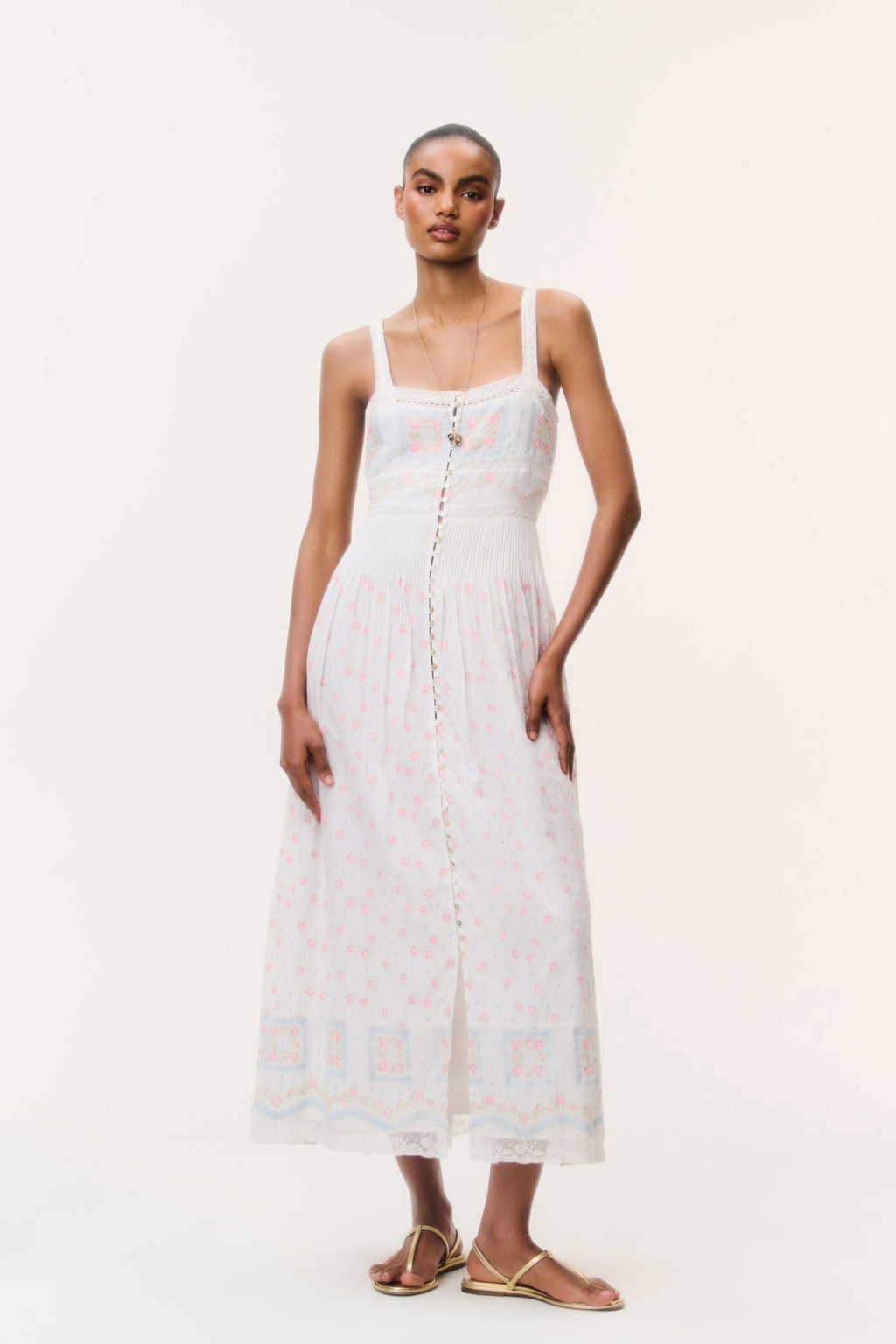 Cerys Embroidered Cotton Maxi Dress