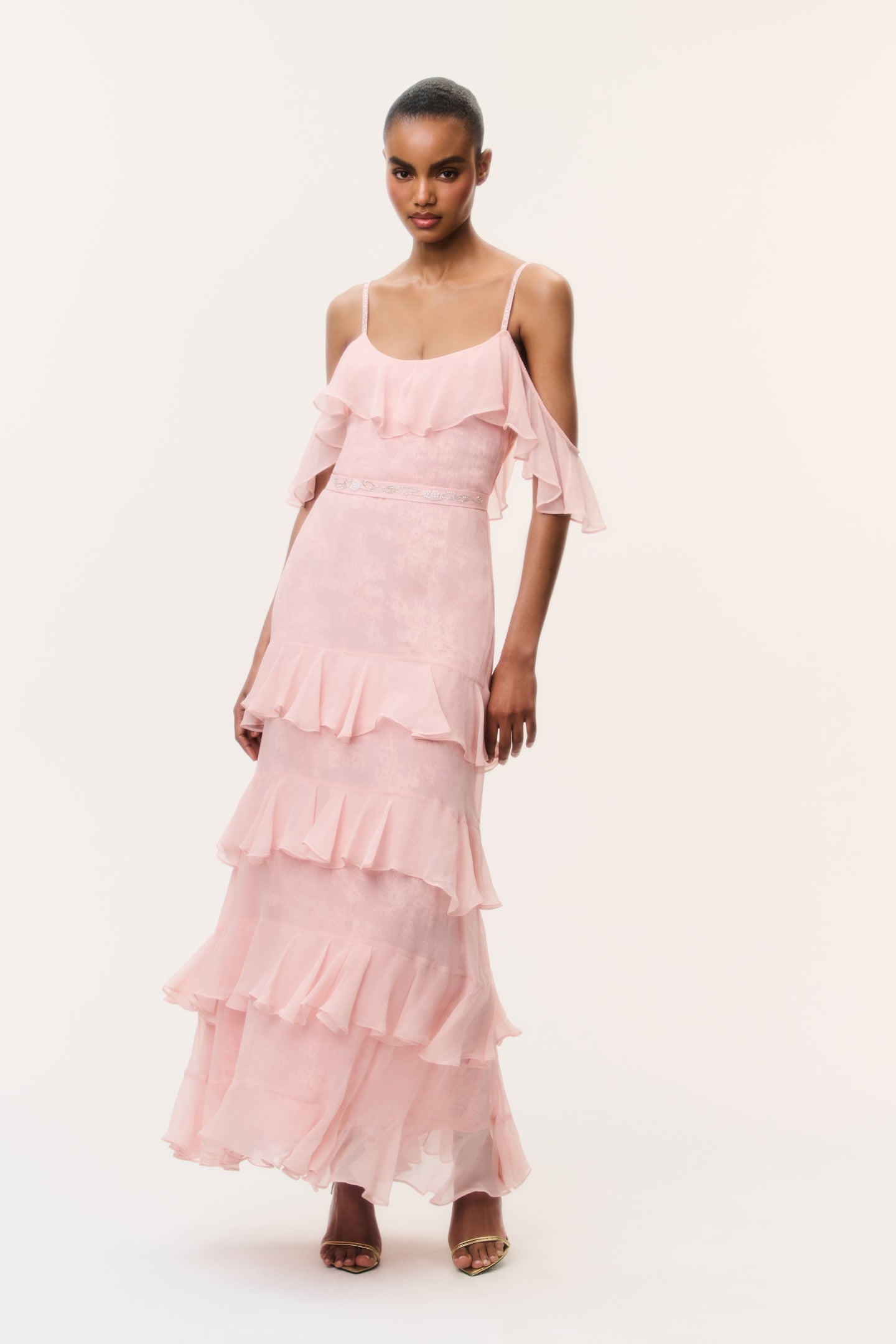 Laelia Floral Chiffon Ruffle Dress
