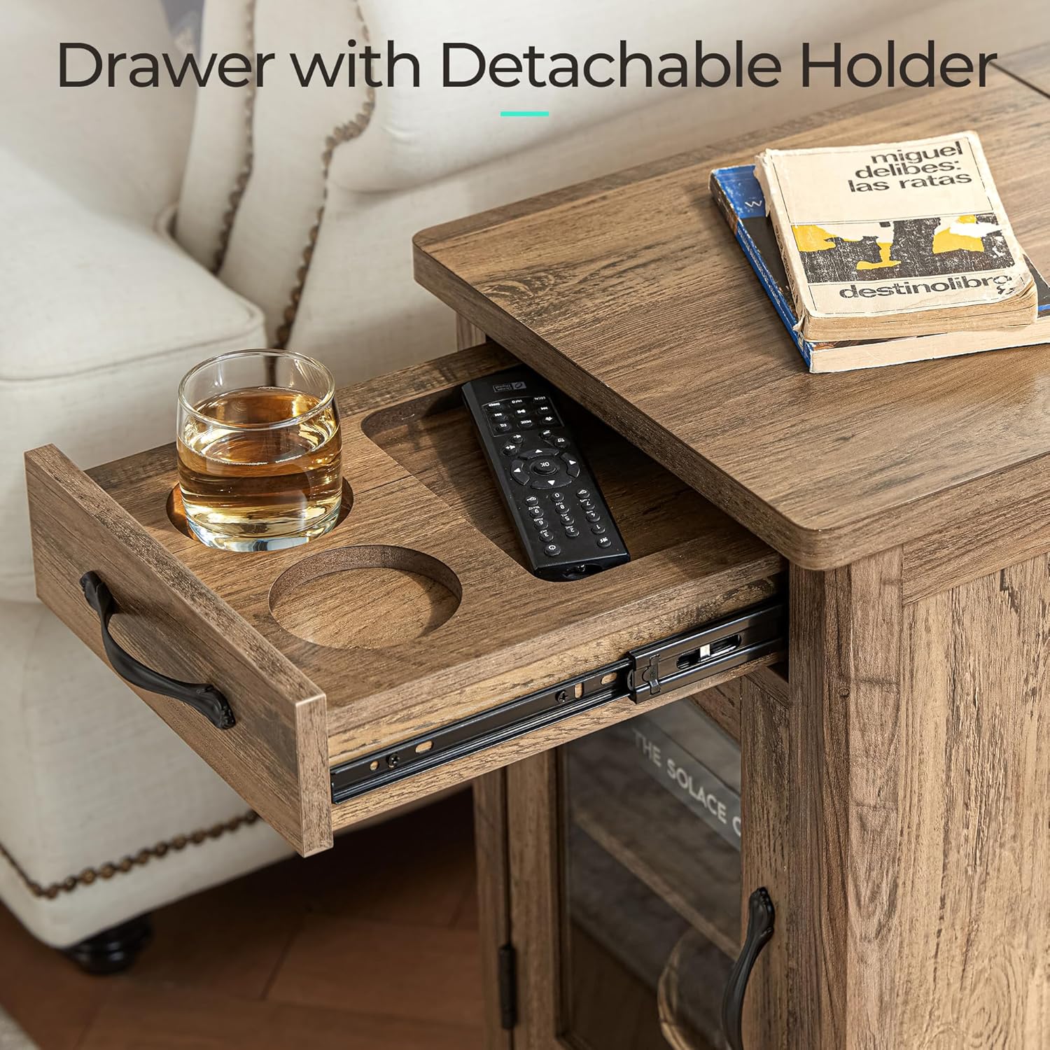 Farmhouse End Table Narrow Side Table Small Nightstand