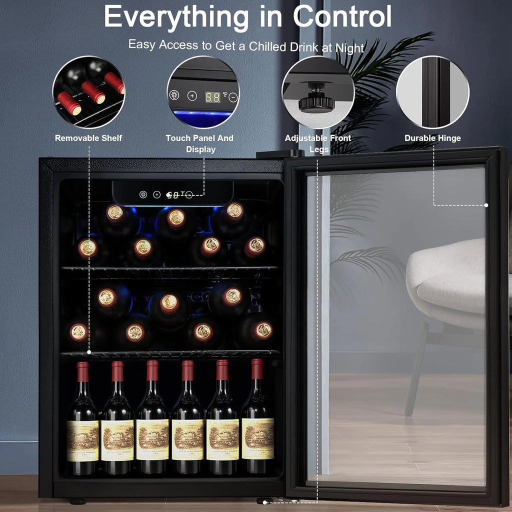 Antarctic Star 26 Bottle 130 Can Wine Cooler Cabinet Beverage Refrigerator Mini Wine Cellar