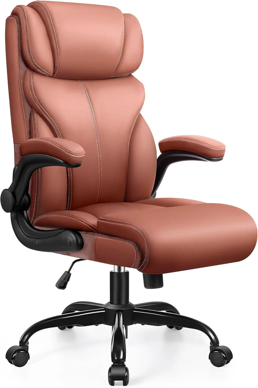 Office Chair Large High-Foot Computer Desk Chair, Breathable Leather Chair Lumbar Support Rotating Computer Chair