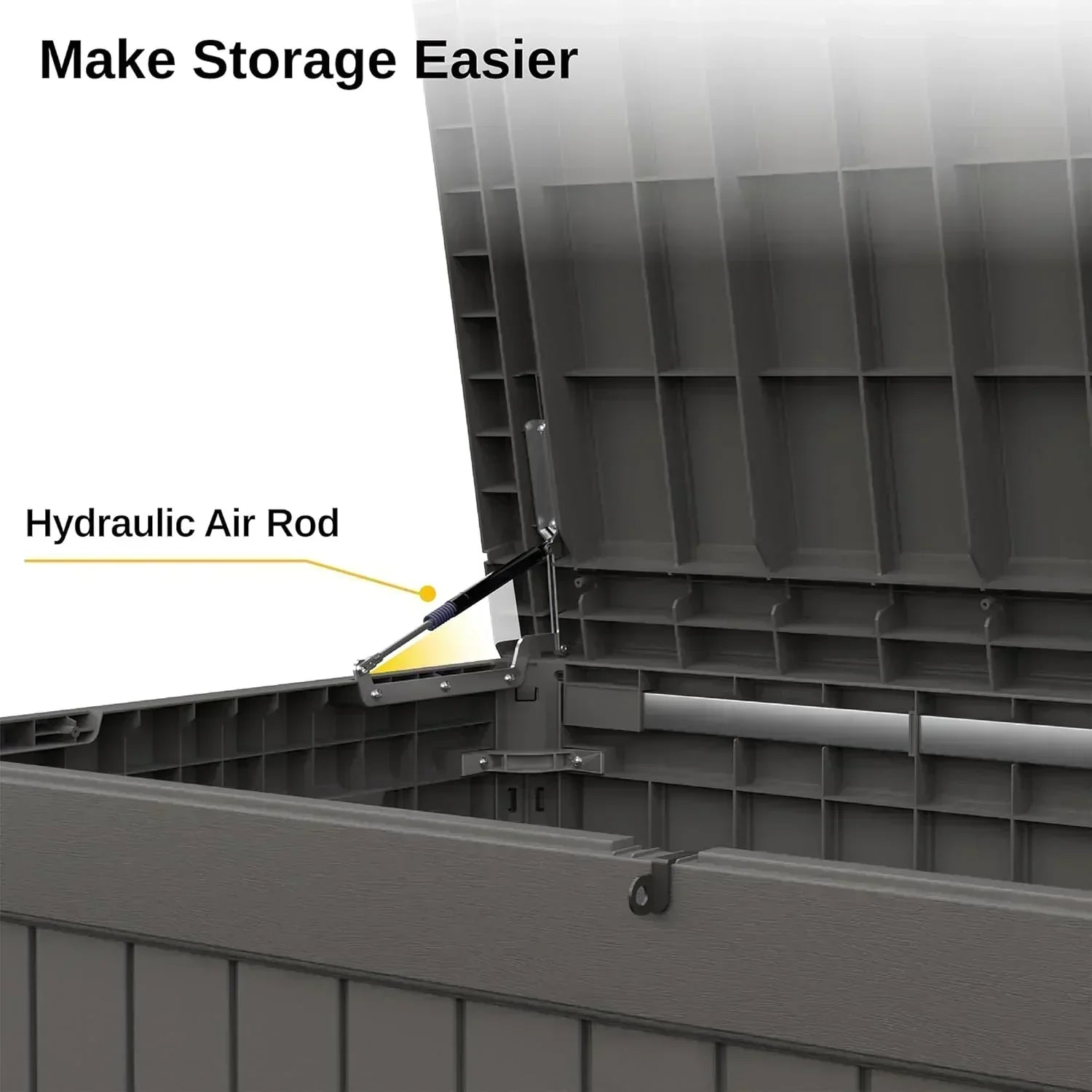 EAST OAK Outdoor Storage Box 60 Gallon Deck Box Indoor and Outdoor Use Waterproof Resin Storage