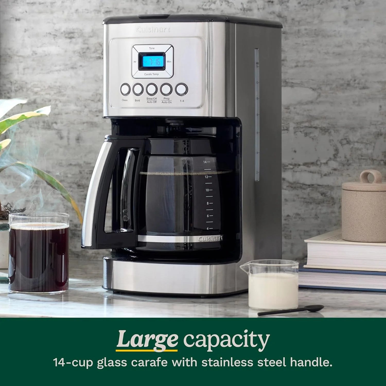 Cuisinart DCC-3200P1 Coffee Maker Fully Automatic with Brew Strength Control, 1-4 Cup Setting
