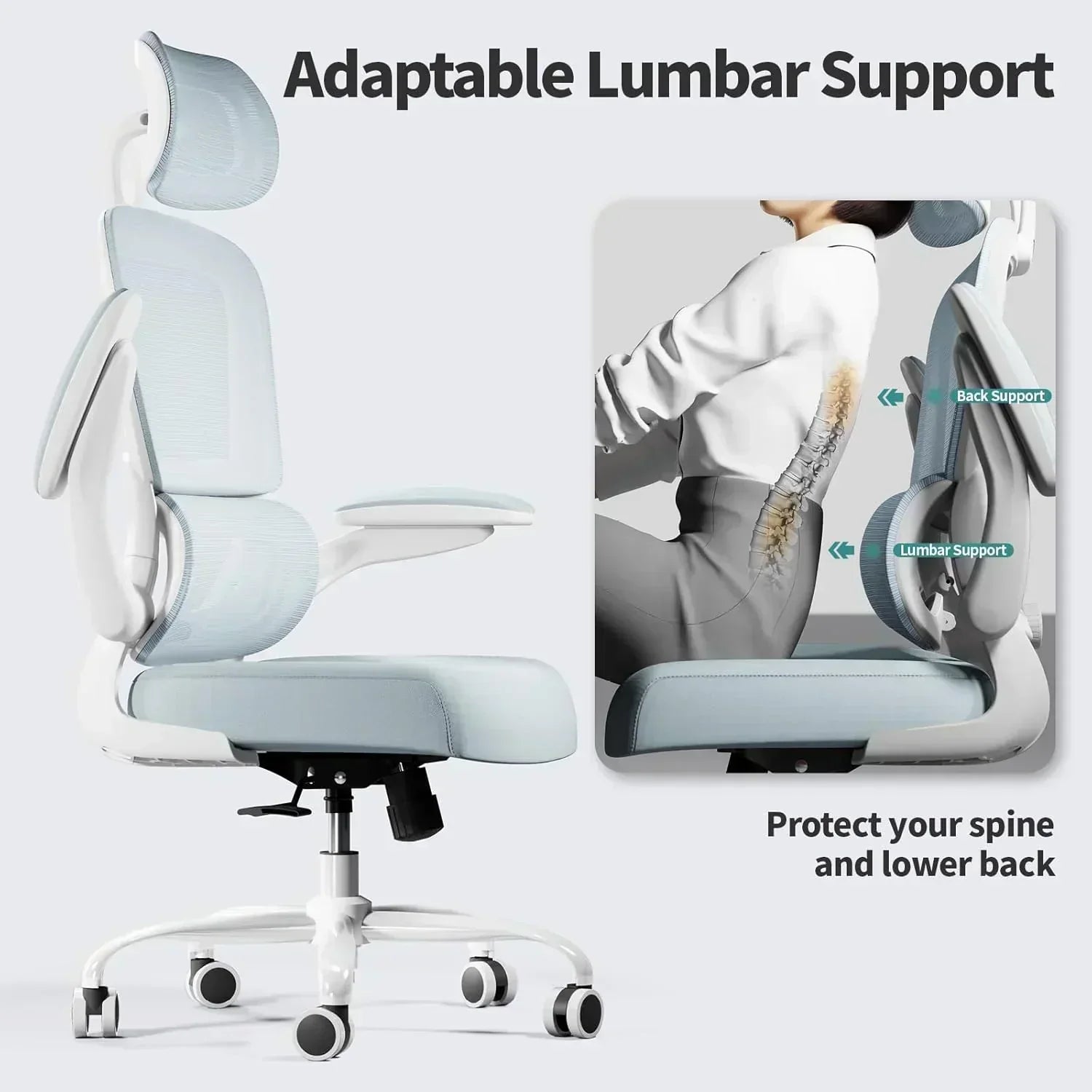TRALT Office Chair Ergonomic Desk Chair 330 lbs Home Gaming Chair with Wheels