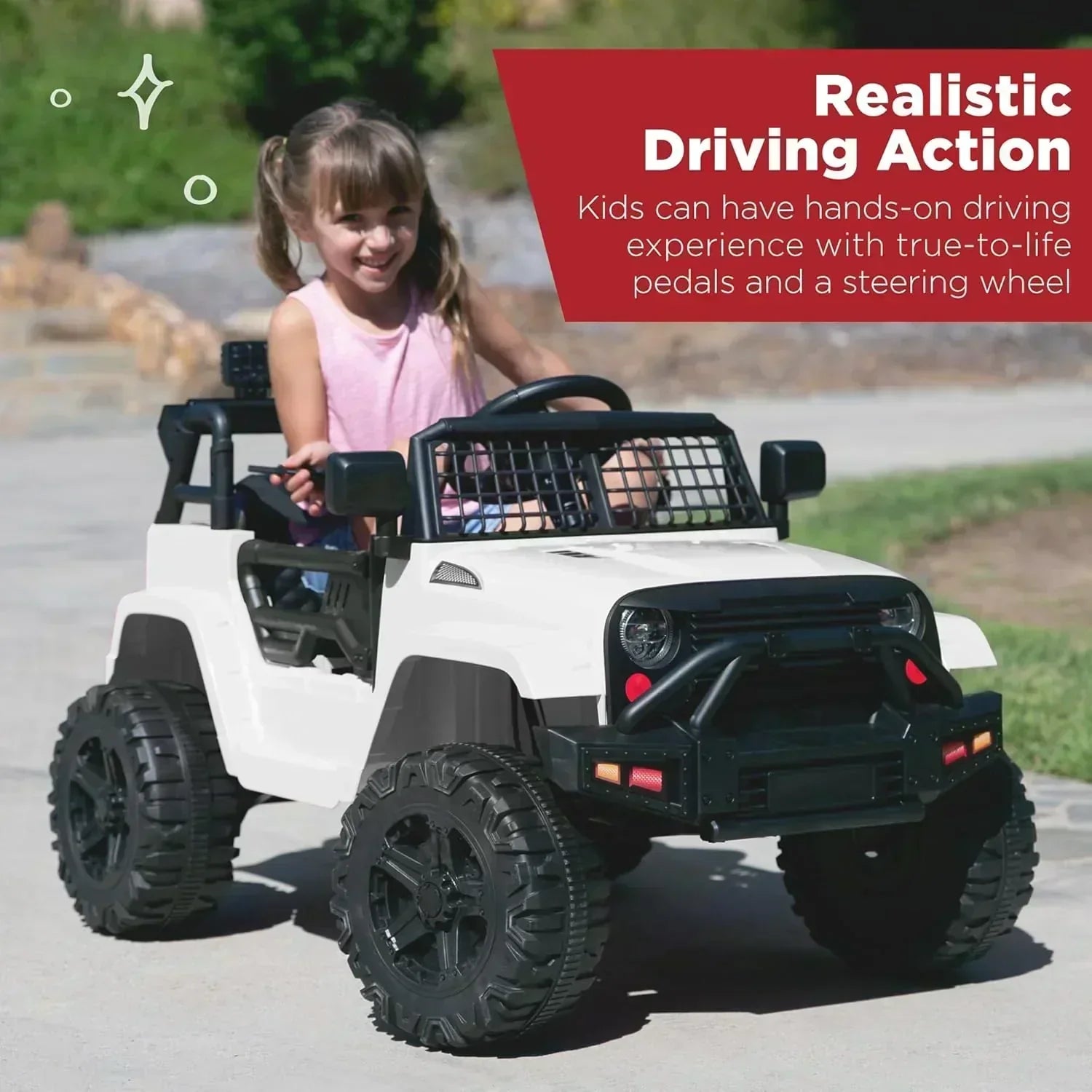 Best Choice Products 12V Kids Ride-On Truck Car with Spring Suspension and LED Lights