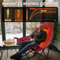 Heated Camping Chair, Extra Large Heated Chair Outdoor Sports Chair with 3 Heat Levels on Back and Seat, Portable Folding Heated Outdoor Chair (Batteries Not Included)