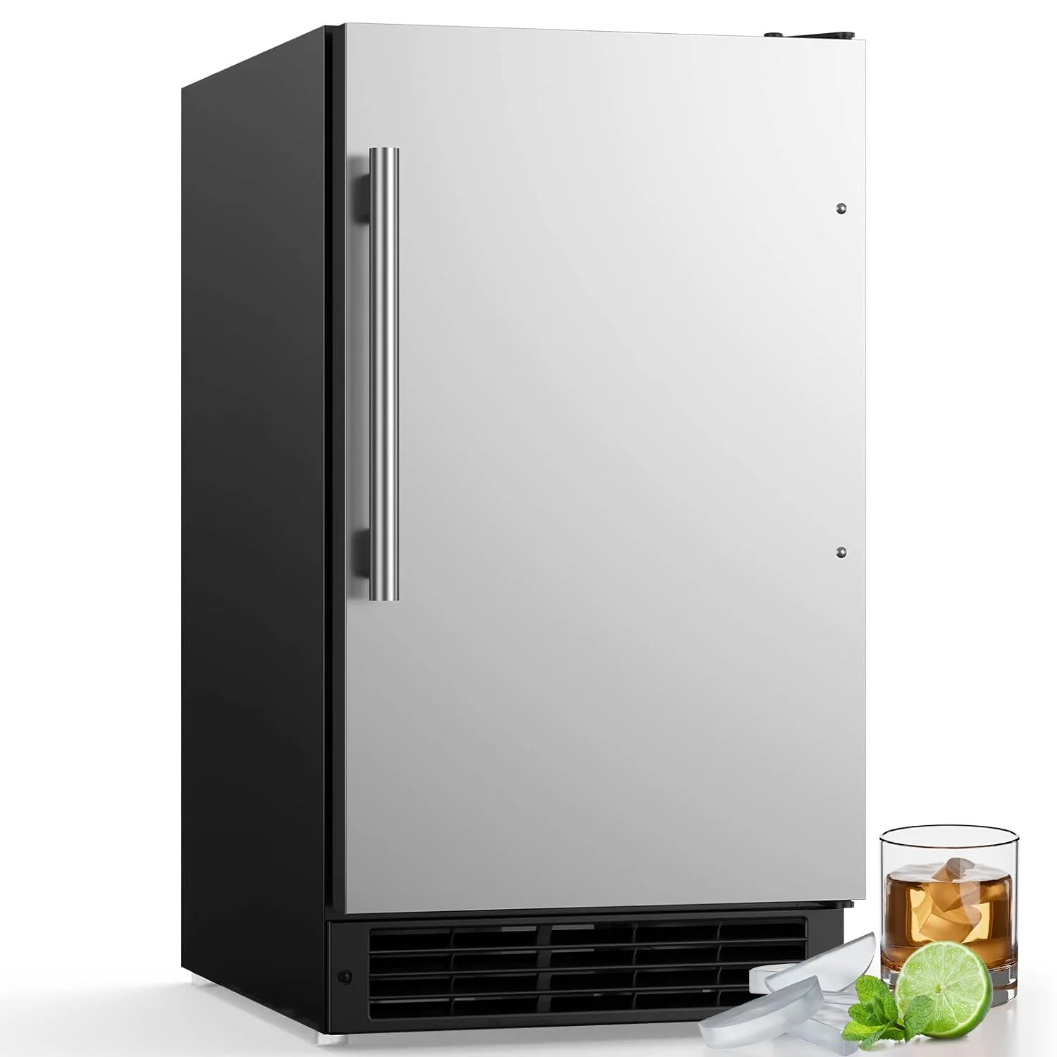 COTLIN 15 W Drainless Under Counter Ice Maker with 22LBS Storage Bin, Crescent Ice, Free Standing Built-in Ice Maker for Residential Commercial Use, No Drain Required, ETL Approved, 2025 Upgraded