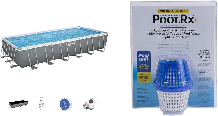 Power Steel 14' x 8'2 x 39.5 Oval Above Ground Pool Set | Includes 530gal Filter Pump, Ladder, ChemConnect Dispener