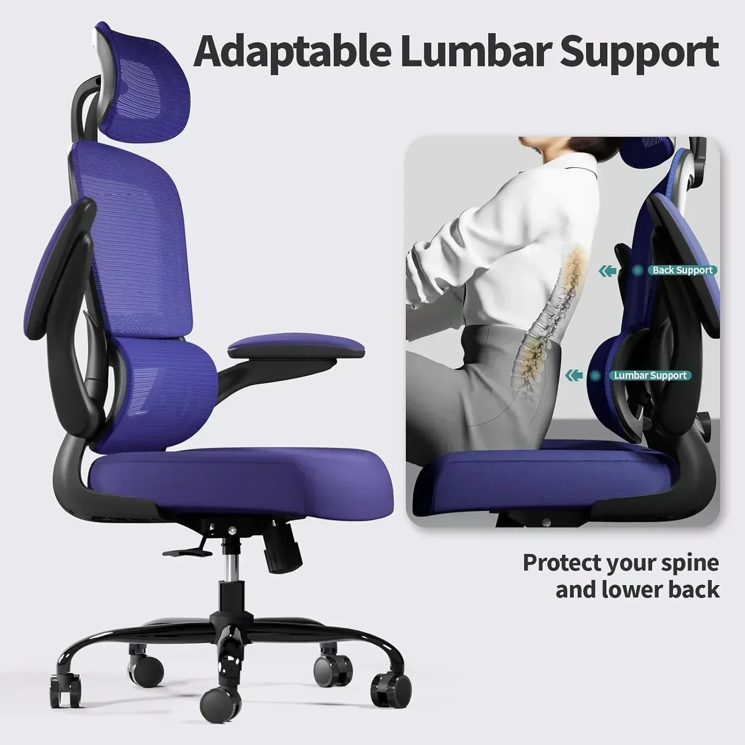 TRALT Office Chair Ergonomic Desk Chair 330 lbs Home Gaming Chair with Wheels