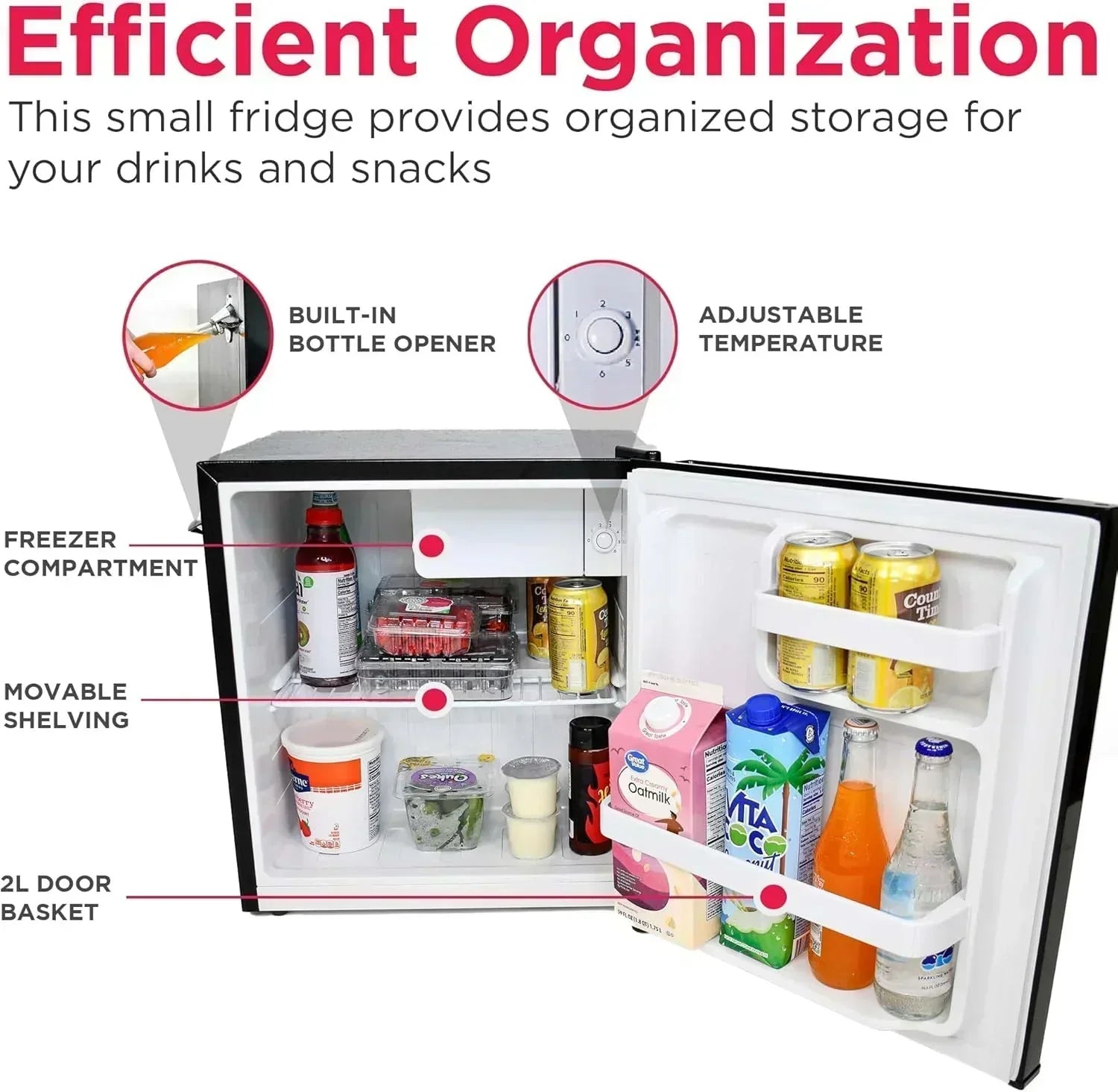 Frigidaire EFR176 Retro Compact Fridge with Chiller Mini Refrigerator Built-in Bottle Opener