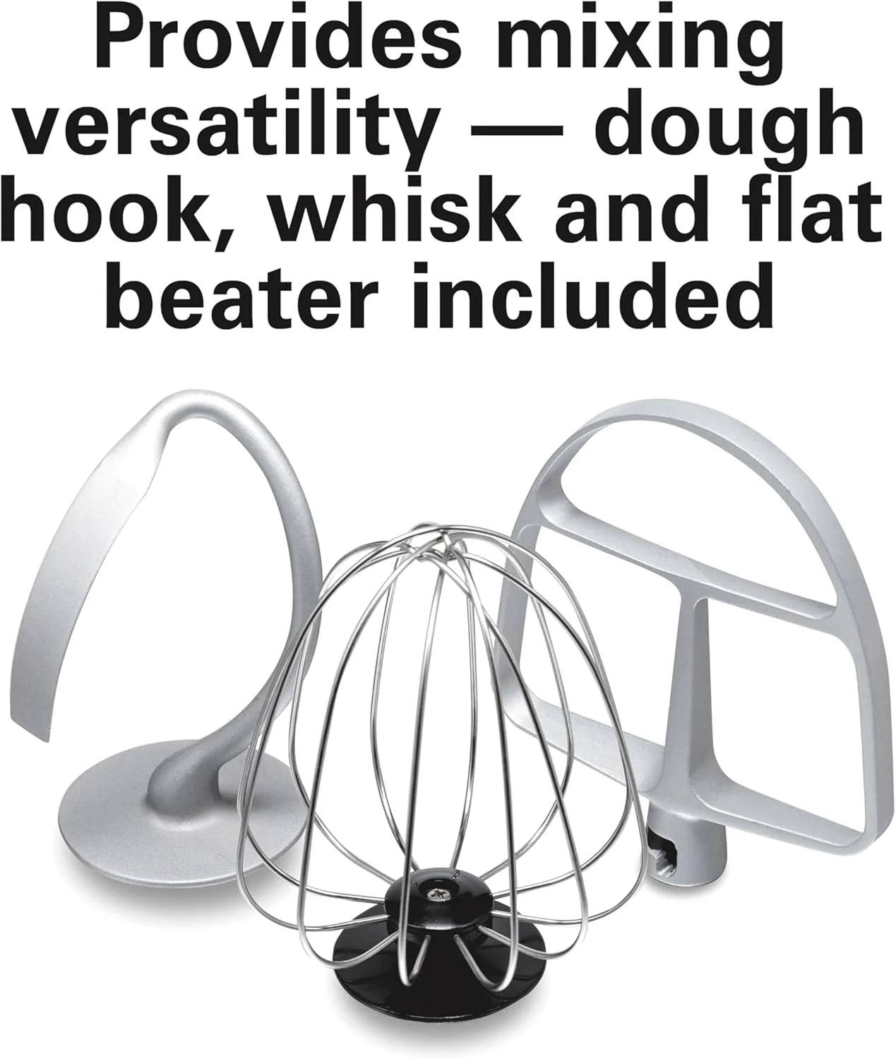 Hamilton Beach Electric Stand Mixer, 4 Quarts, Dough Hook, Flat Beater Attachments, Splash Guard 7 Speeds with Whisk, Black