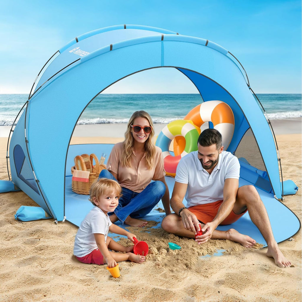 Beach Tent Sun Shelter Beach Shade Tent with UPF50+ UV Protection Beach Sun Shelter Beach Shade