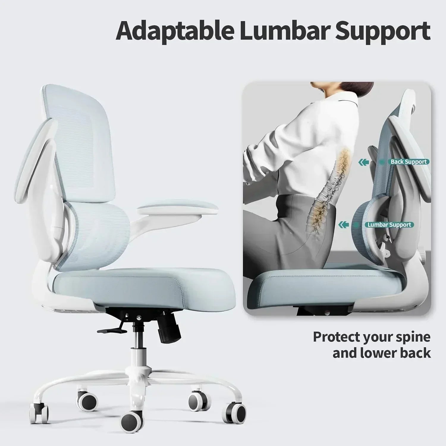 TRALT Office Chair Ergonomic Desk Chair 330 lbs Home Mesh Gaming Chair with Wheels