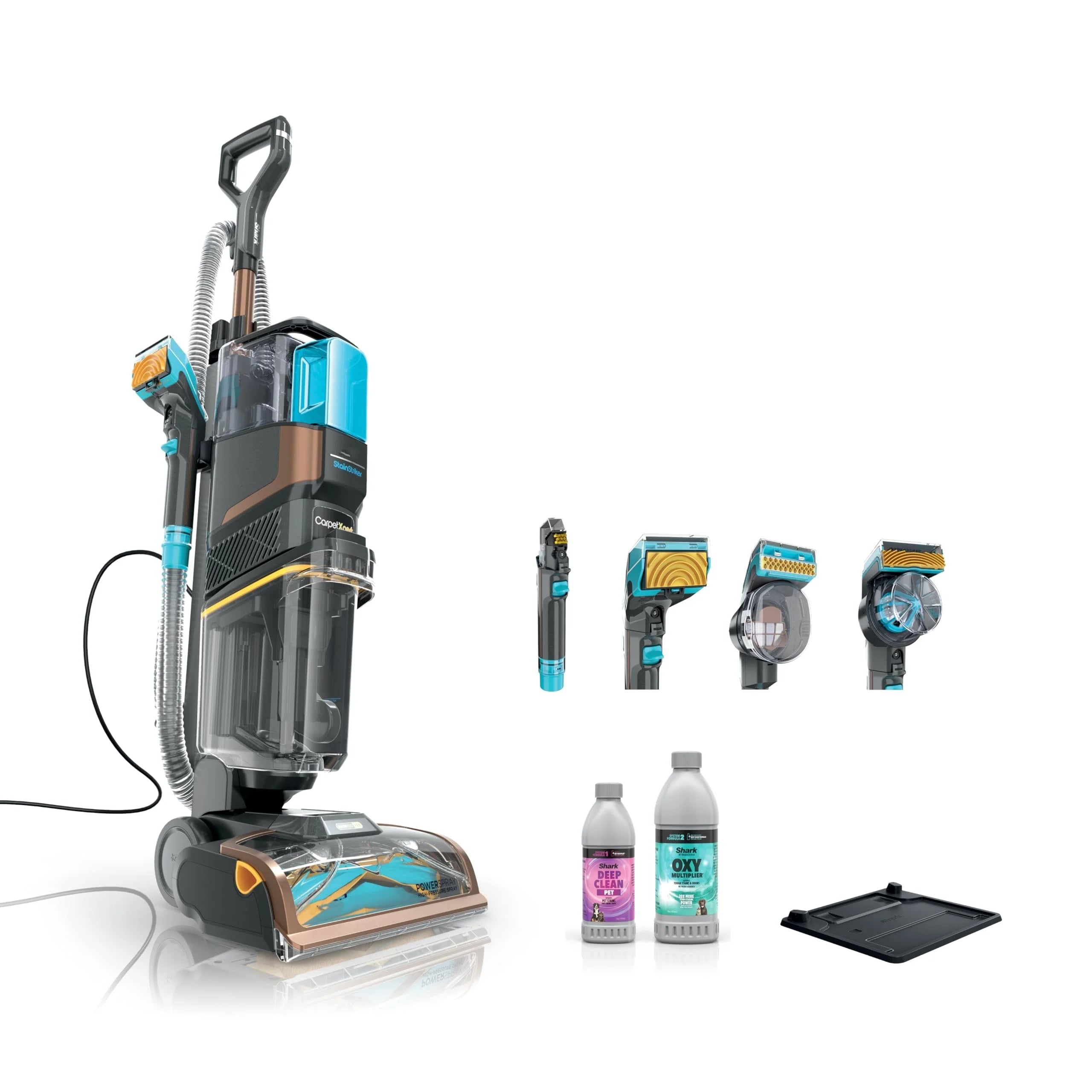 EX301 CarpetXpert HairPro Pet with StainStriker, Corded Upright Deep Carpet, Rug & Upholstery Cleaner, Pet Stain Remover, Gray (Renewed)