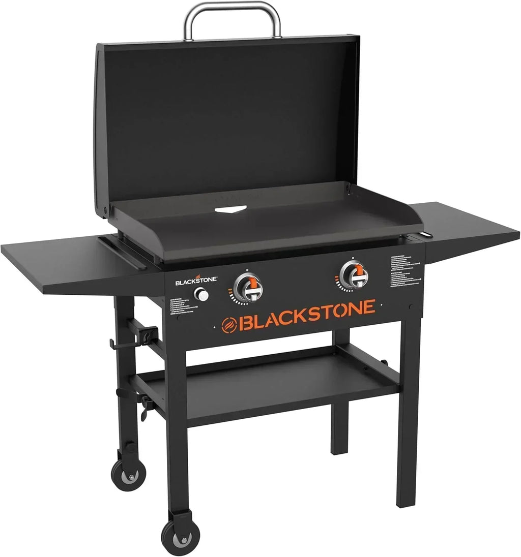Blackstone 1883 Original 28 Griddle with Integrated Protective Hood and Counter Height Side Shelves